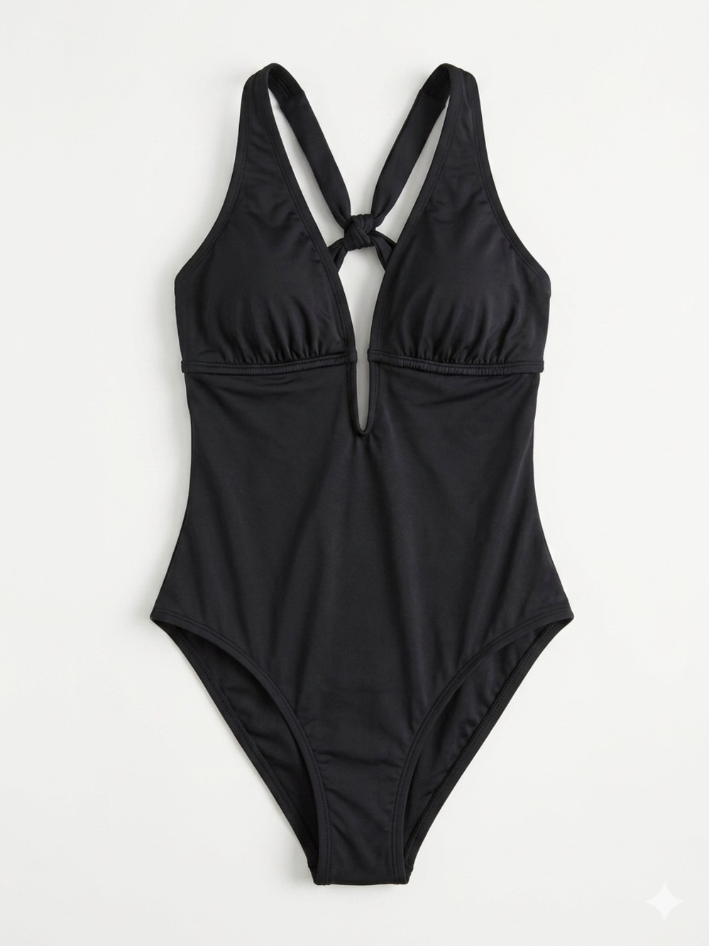 Shade & Shore Black One-Piece Swimsuit with Knot Back